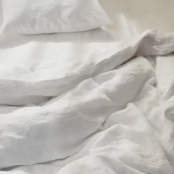 200 LINTEX Maison De Campagne|Housses De Couette-Housse de couette en lin lavé - Blanc Optique
