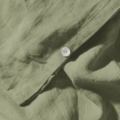 200 LINTEX Accessoirisez Votre Intérieur|Maison De Campagne-Housse de couette en lin lavé - Vert Komorebi