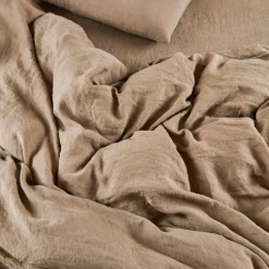 200 LINTEX Accessoirisez Votre Intérieur|Maison De Campagne-Housse de couette en lin lavé - Brun Cha Iro