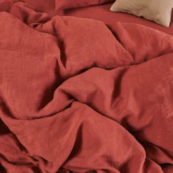 200 LINTEX Accessoirisez Votre Intérieur|Housses De Couette-Housse de couette en lin lavé - Rouge Urushi