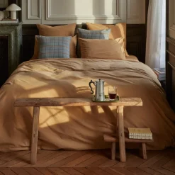 1700 COTEX Housses De Couette-Housse de couette en percale de coton - Brun Sarrasin