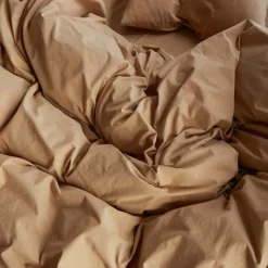 1700 COTEX Housses De Couette-Housse de couette en percale de coton - Brun Sarrasin