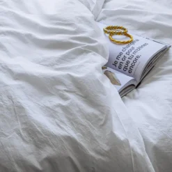1700 COTEX Housses De Couette-Housse de couette en percale de coton - Blanc Craie