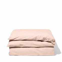 1700 COTEX Housses De Couette-Housse de couette en percale de coton - Rose des Sables