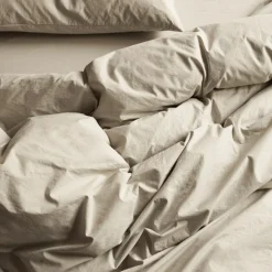 1700 COTEX Housses De Couette-Housse de couette en percale de coton - Beige Dune