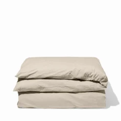 1700 COTEX Housses De Couette-Housse de couette en percale de coton - Beige Dune