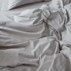 1700 COTEX Housses De Couette-Housse de couette en percale de coton - Gris Pavot