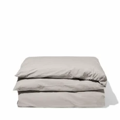 1700 COTEX Housses De Couette-Housse de couette en percale de coton - Gris Pavot