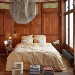 1700 COTEX Housses De Couette-Housse de couette en percale de coton - Jaune Orge