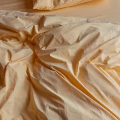 1700 COTEX Housses De Couette-Housse de couette en percale de coton - Jaune Orge