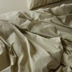 1700 COTEX Housses De Couette-Housse de couette en percale de coton - Vert Sauge