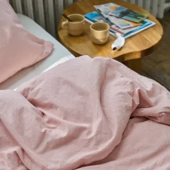 1700 COTEX Maison De Campagne|Housses De Couette-Housse de couette en percale de coton - Rayures Rouge Ocre