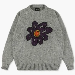 Homme HOWLIN L'esprit Merci|Mailles-' - Pull Big Flower Lover - Silver