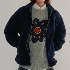 Homme HOWLIN L'esprit Merci|Mailles-' - Pull Big Flower Lover - Silver