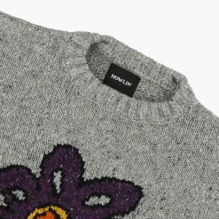 Homme HOWLIN L'esprit Merci|Mailles-' - Pull Big Flower Lover - Silver