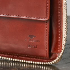 Femme Il Bussetto Porte Monnaie|Porte Monnaie-x Merci - Portefeuille Bi-Fold Zip - Bordeaux