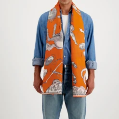 Femme Inoui Editions Foulards & Echarpes-- Etole Astrologie - Orange