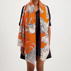 Femme Inoui Editions Foulards & Echarpes-- Etole Astrologie - Orange