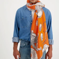 Femme Inoui Editions Foulards & Echarpes-- Etole Astrologie - Orange