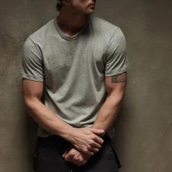 Homme James Perse T-shirts-- T-Shirt S/S Crew Neck - Gris