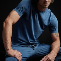 Homme James Perse T-shirts-- T-Shirt S/S Crew Neck - Lake Pigment