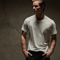 Homme James Perse T-shirts-- T-Shirt S/S Crew Neck - Blanc