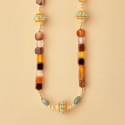 Femme JUHU Colliers-- Collier Ness - Marron