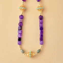 Femme JUHU Colliers-- Collier Ness - Violet