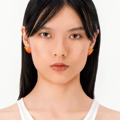 Femme Justine Clenquet Boucles D'oreilles-- Boucles d'oreilles Devil - Orange