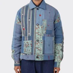 Homme KARDO Vestes-- Veste Chemise Bodhi - Bleu Patchwork