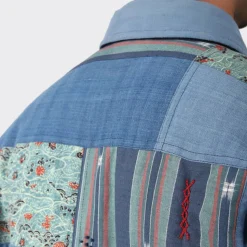 Homme KARDO Vestes-- Veste Chemise Bodhi - Bleu Patchwork