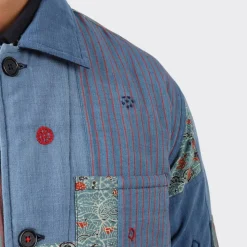 Homme KARDO Vestes-- Veste Chemise Bodhi - Bleu Patchwork