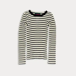 Femme LA FETICHE T-shirts-- Tee Shirt Jackie Rayé - Ecru