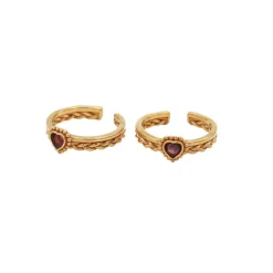 Femme LA2L Bagues-- Bague Sacha - Coeur Tréssé Amethyste