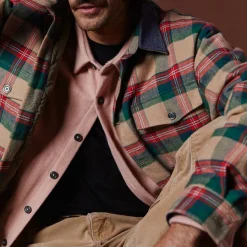 Homme Later Vestes-- Veste Matelassée - Vert/Rouge