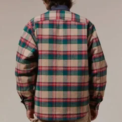 Homme Later Vestes-- Veste Matelassée - Vert/Rouge