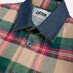 Homme Later Vestes-- Veste Matelassée - Vert/Rouge