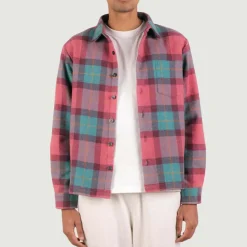 Homme Later Vestes-- Veste Surchemise - Bleu/Rose