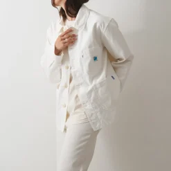 Femme NN07 Vestes|Vestes-Le Laboureur x NN. 07 x Merci - Veste Tréfle Coeur - Bleu