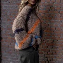 Femme Les Tricots D'o Mailles-Les Tricots D'o - Pull Rayé - Camel