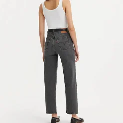 Femme LEVIS Jeans-Levi's - Jeans Droit Ribcage Ankle - Gris