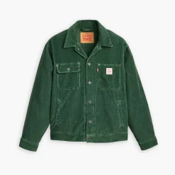 Homme Levis L'esprit Merci|Vestes-Levi's - Veste Trucker Velours Sunrise - Vert