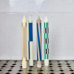 208 HAY Bougies & Parfums D'intérieur-Lot 4 bougie Motifs - Cream