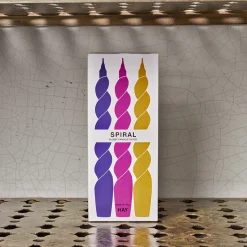 208 HAY Bougies & Parfums D'intérieur-Lot de 6 bougies Mix - Violet & Moutarde