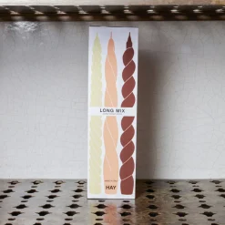 208 HAY Bougies & Parfums D'intérieur-Lot de 6 bougies Twist - Citron / Peche / Marron