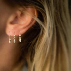 Femme LUJ Boucles D'oreilles-- Boucles d’oreille dormeuses Marquises - Doré