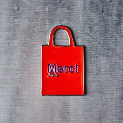 2213 HEYANG Les Accessoires Merci|L'esprit Merci-Magnet en métal Merci - Tote bag Rouge