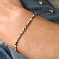 Femme MARA SCALISE Bracelets-- Bracelet Thin Box Chain - Silver