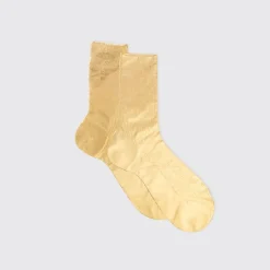 Femme Maria La Rosa Chaussettes|Chaussettes-- Chaussettes One Ribbed Laminate - Or