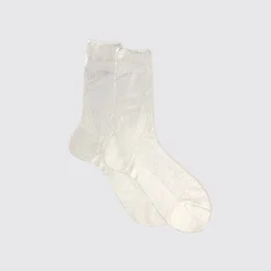 Femme Maria La Rosa Chaussettes|Chaussettes-- Chaussettes One Ribbed Laminate - Argent